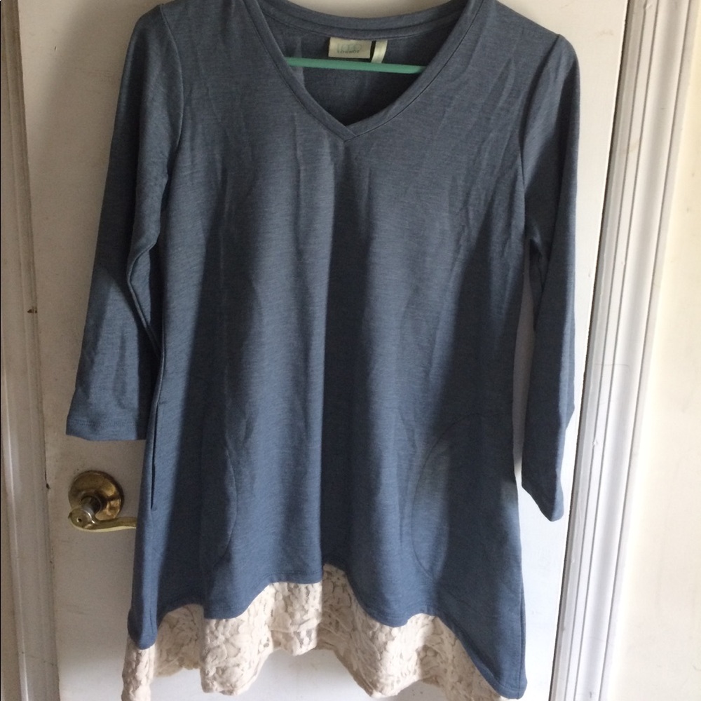 Logo French terry 3/4 sleeves with lace